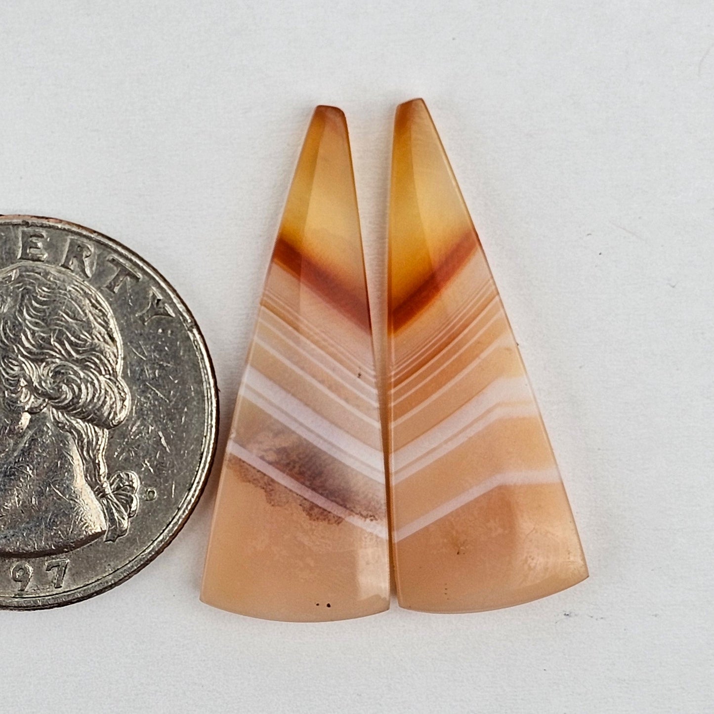 Carnelian Agate Cabochon Pair