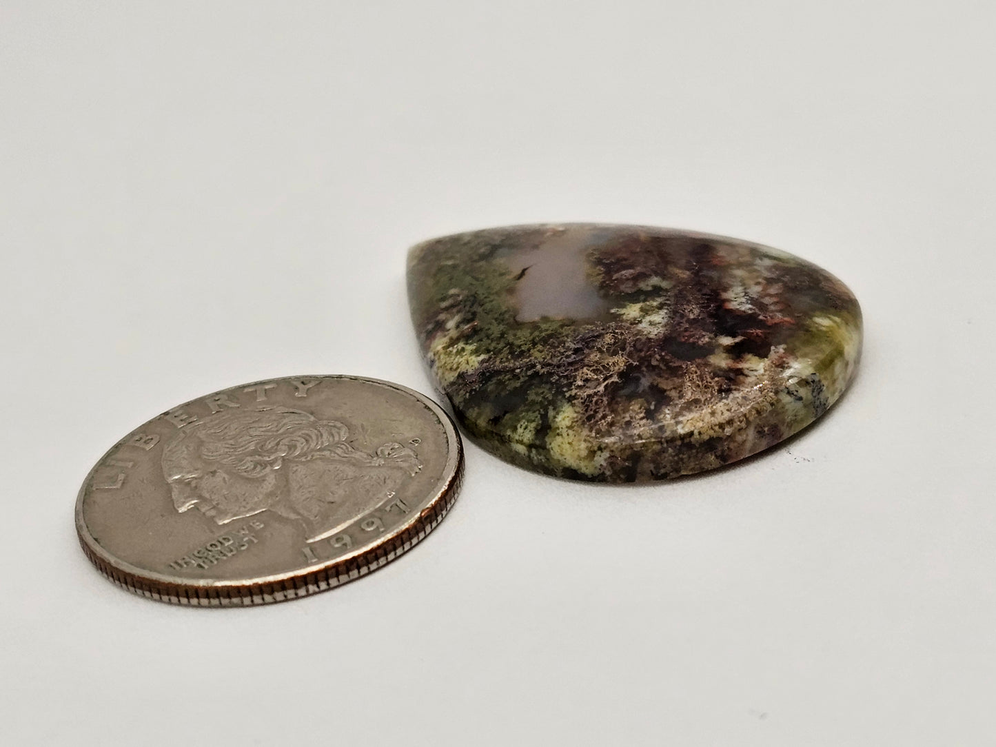 Moss agate cabochon large