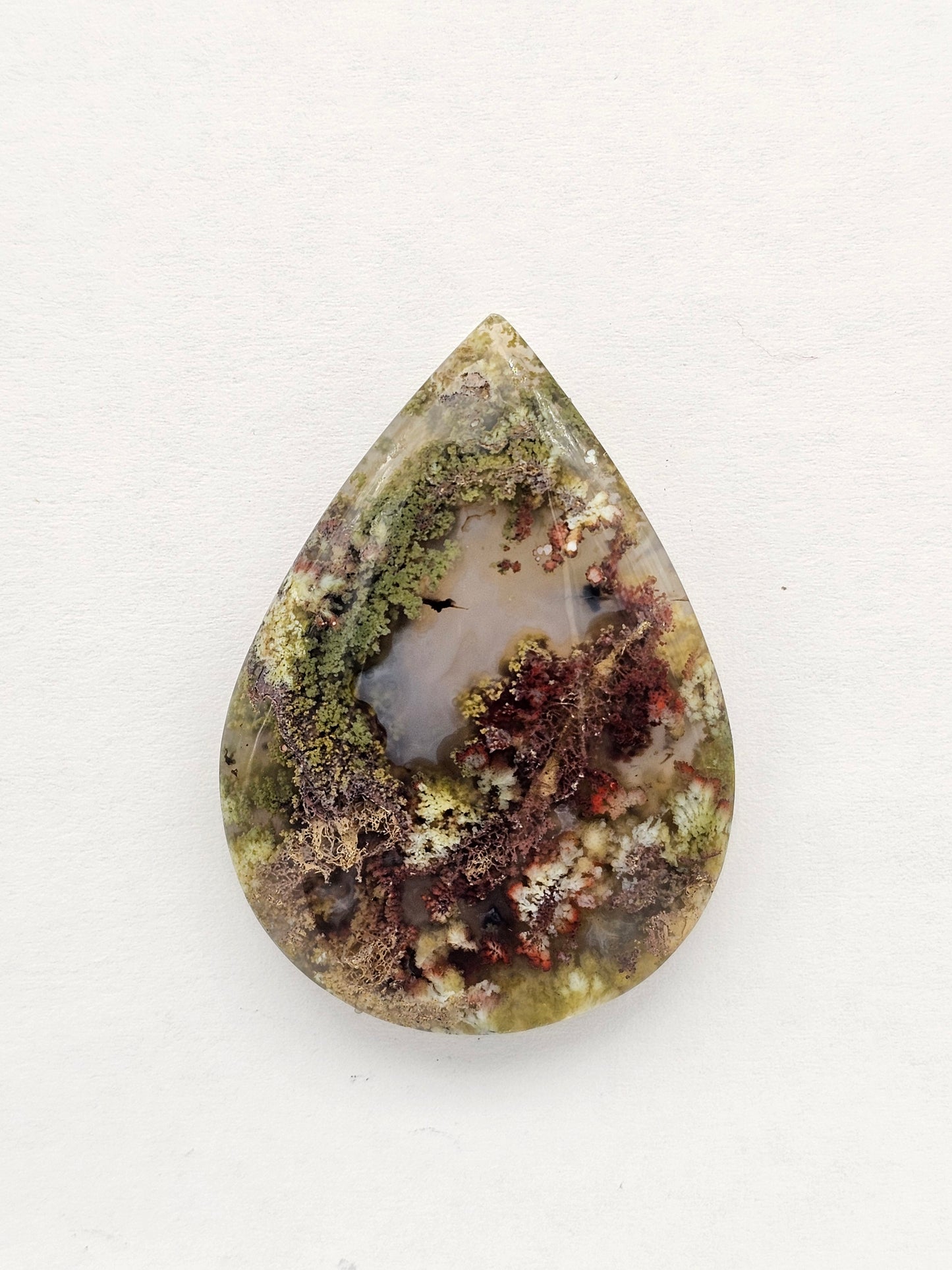 Moss agate cabochon large