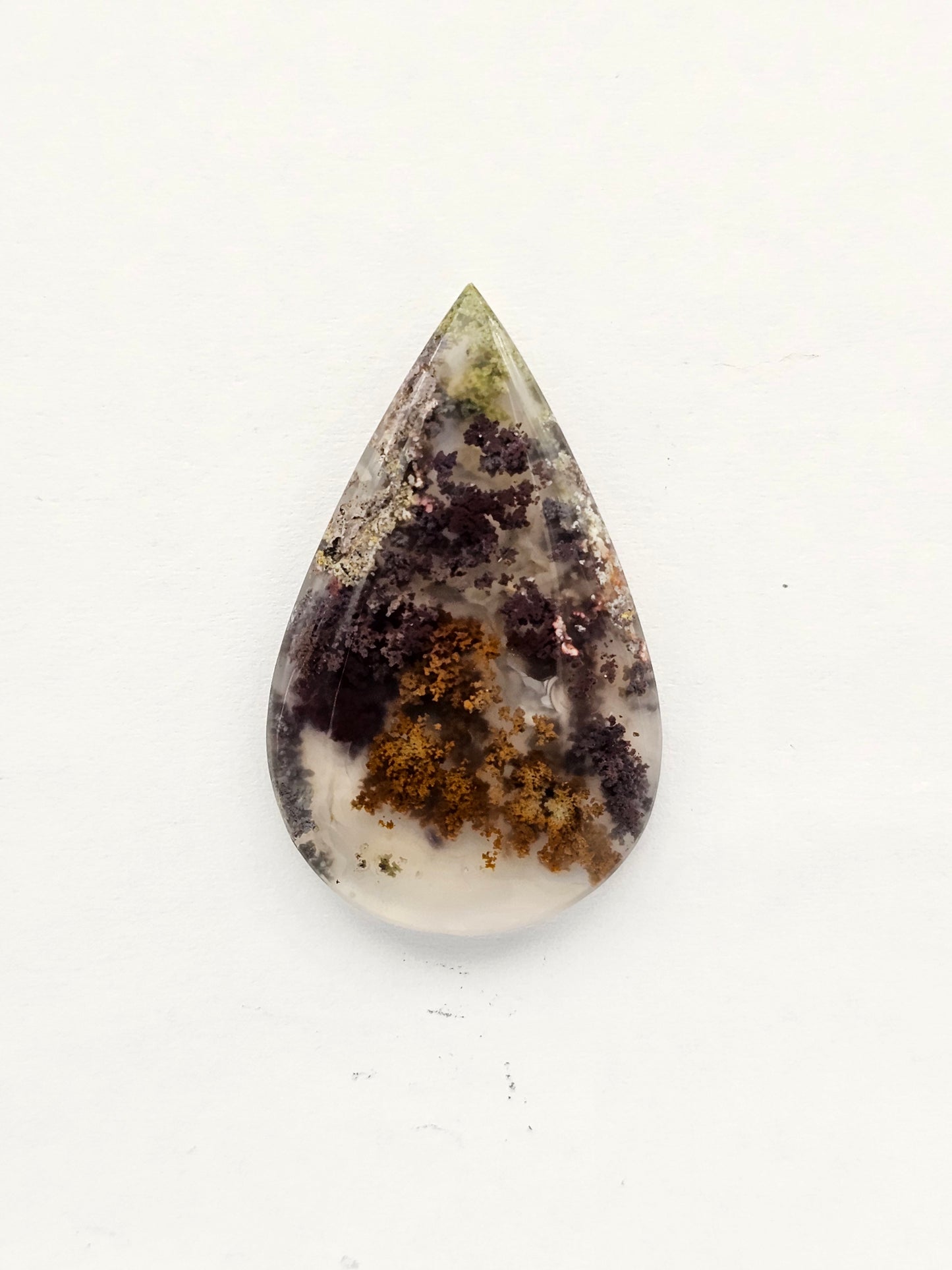 Moss agate cabochon large