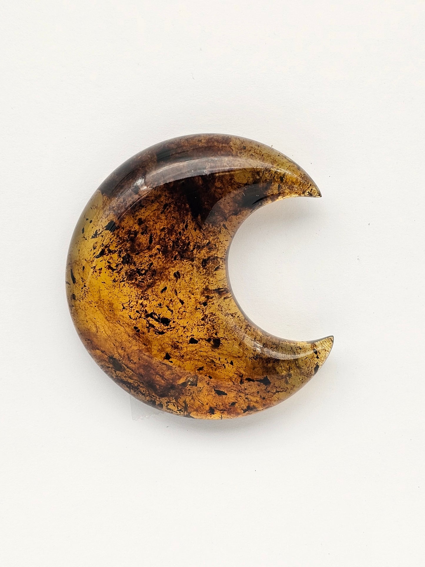 Amber authentic moon cabochon large
