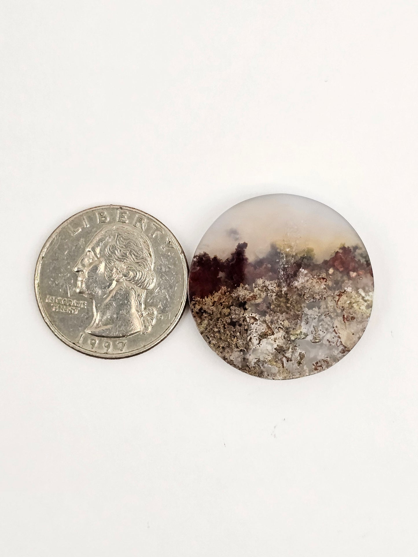 Moss agate cabochon large