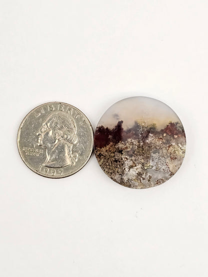 Moss agate cabochon large