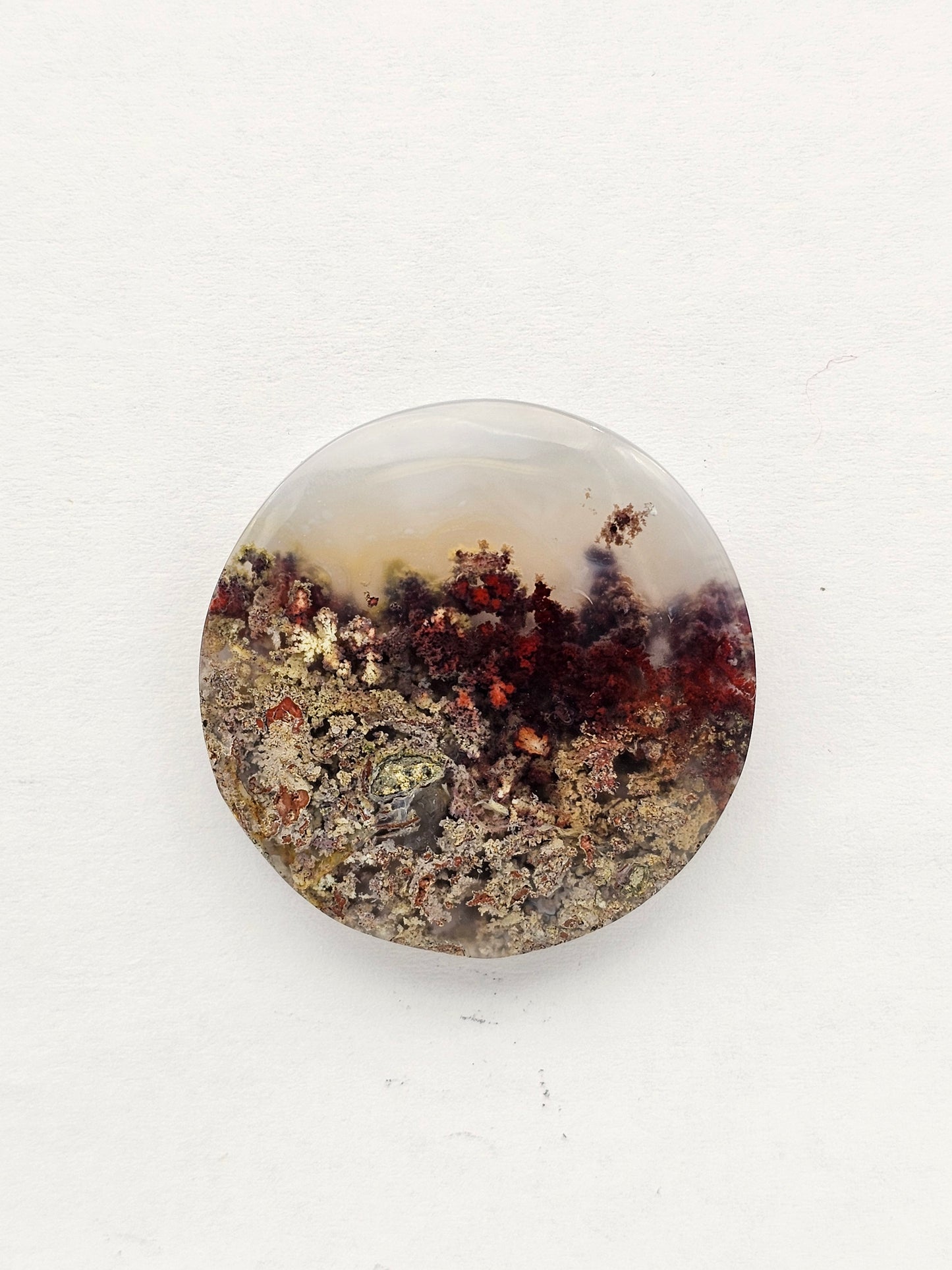 Moss agate cabochon large