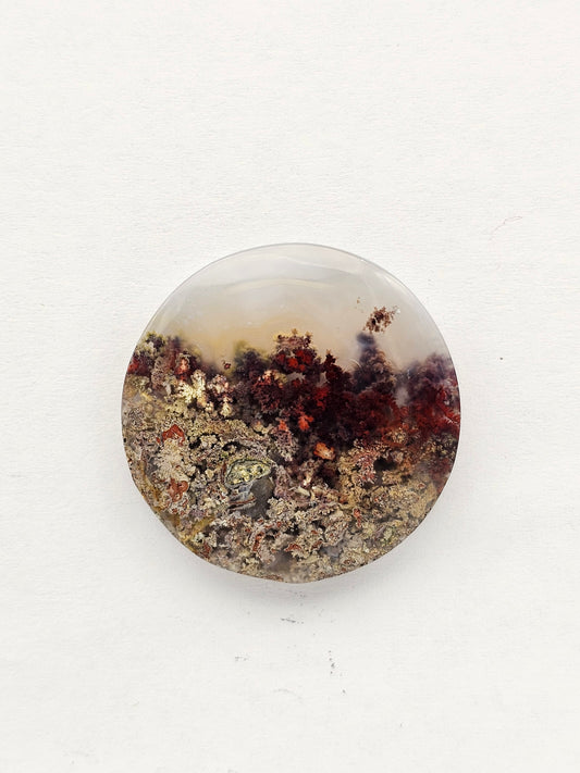 Moss agate cabochon large