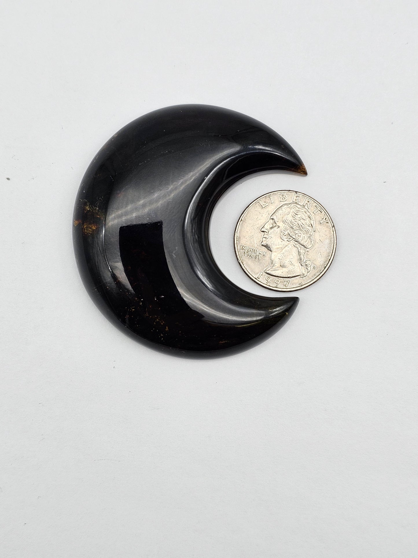 Amber authentic moon cabochon large