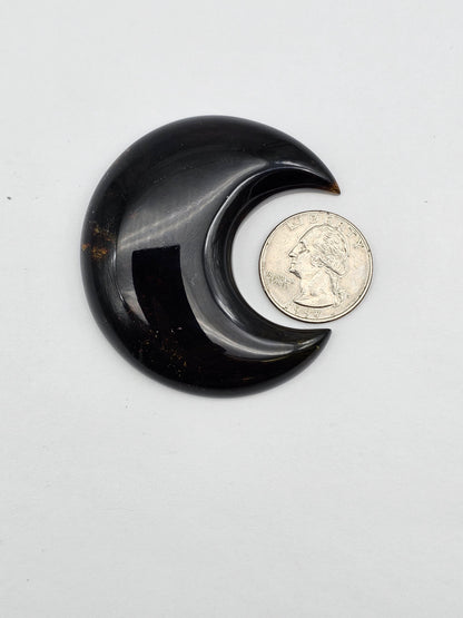 Amber authentic moon cabochon large