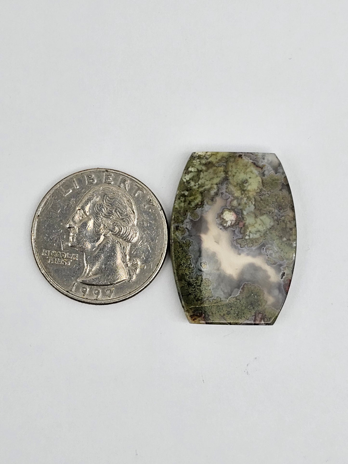 Moss agate cabochon
