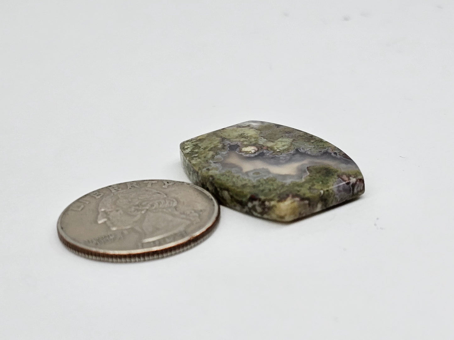 Moss agate cabochon