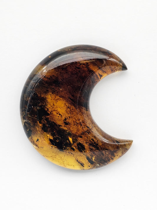 Amber authentic moon cabochon large