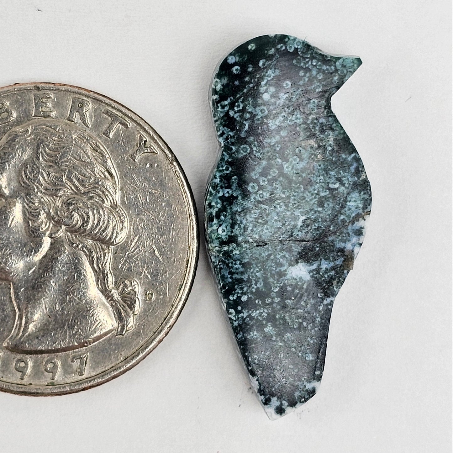 Moss Agate Bird Cabochon