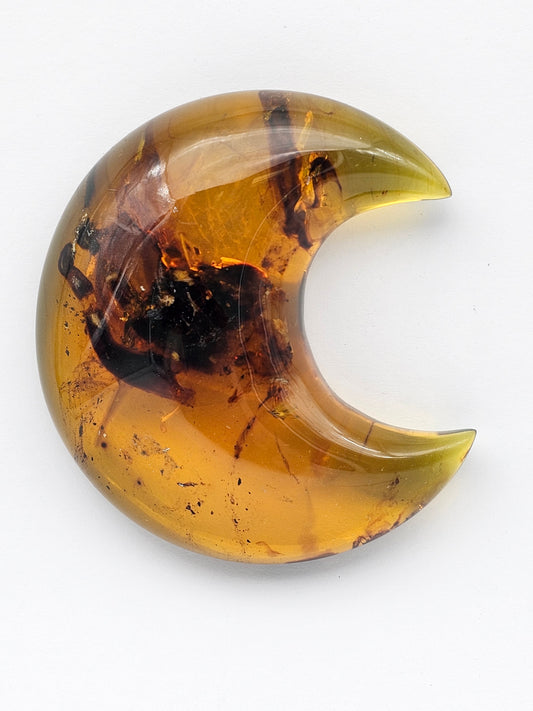 Amber authentic moon cabochon large