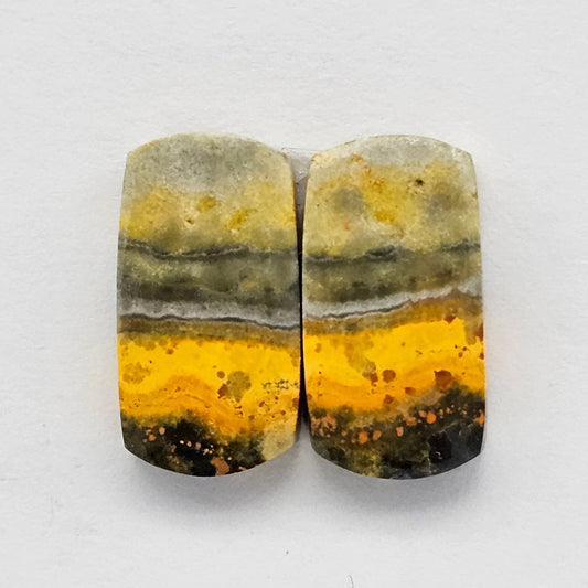 Bumblebee Jasper Cabochon Pair
