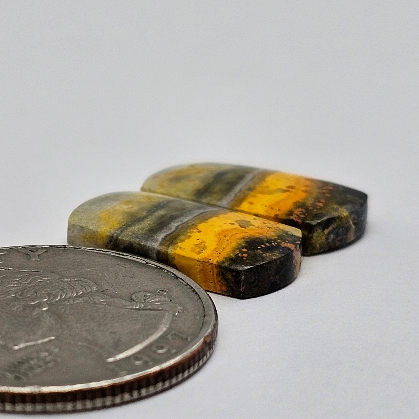 Bumblebee Jasper Cabochon Pair