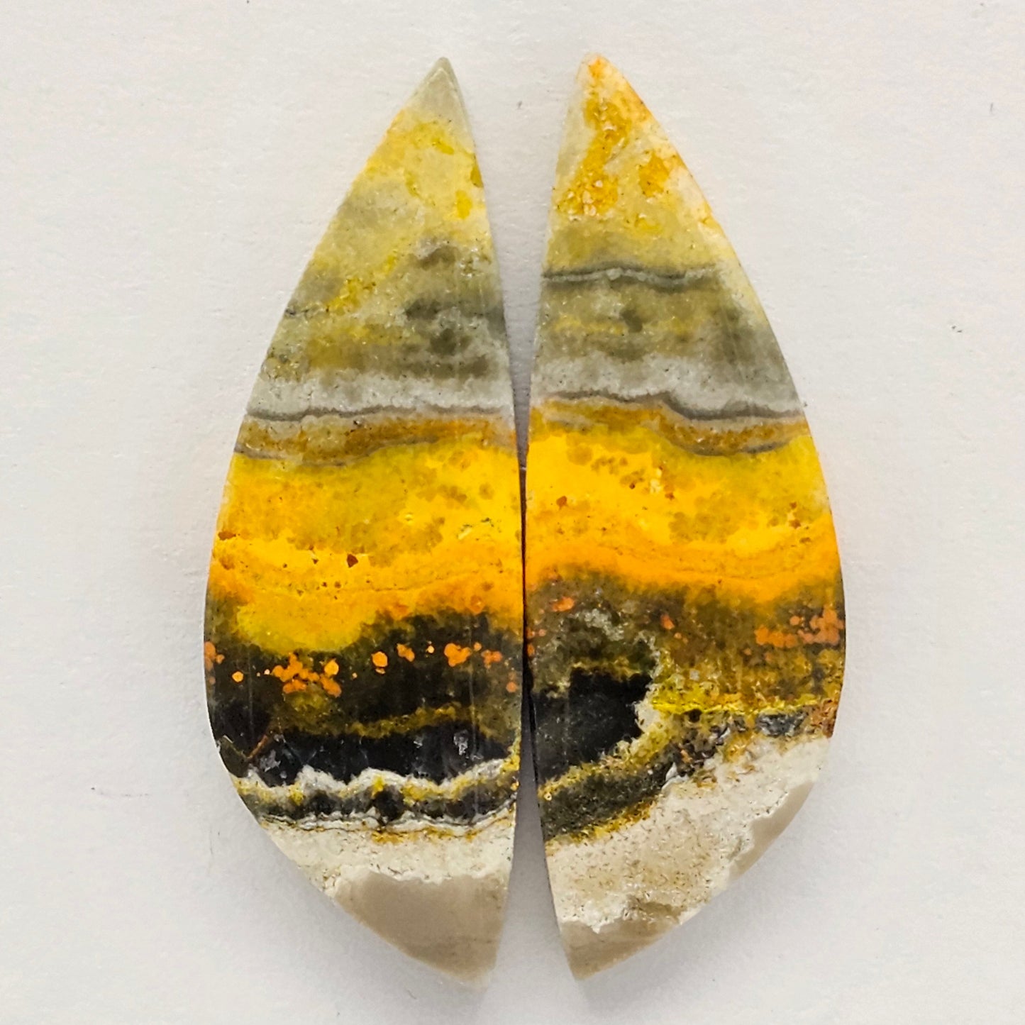 Bumblebee Jasper Cabochon Pair