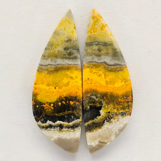 Bumblebee Jasper Cabochon Pair