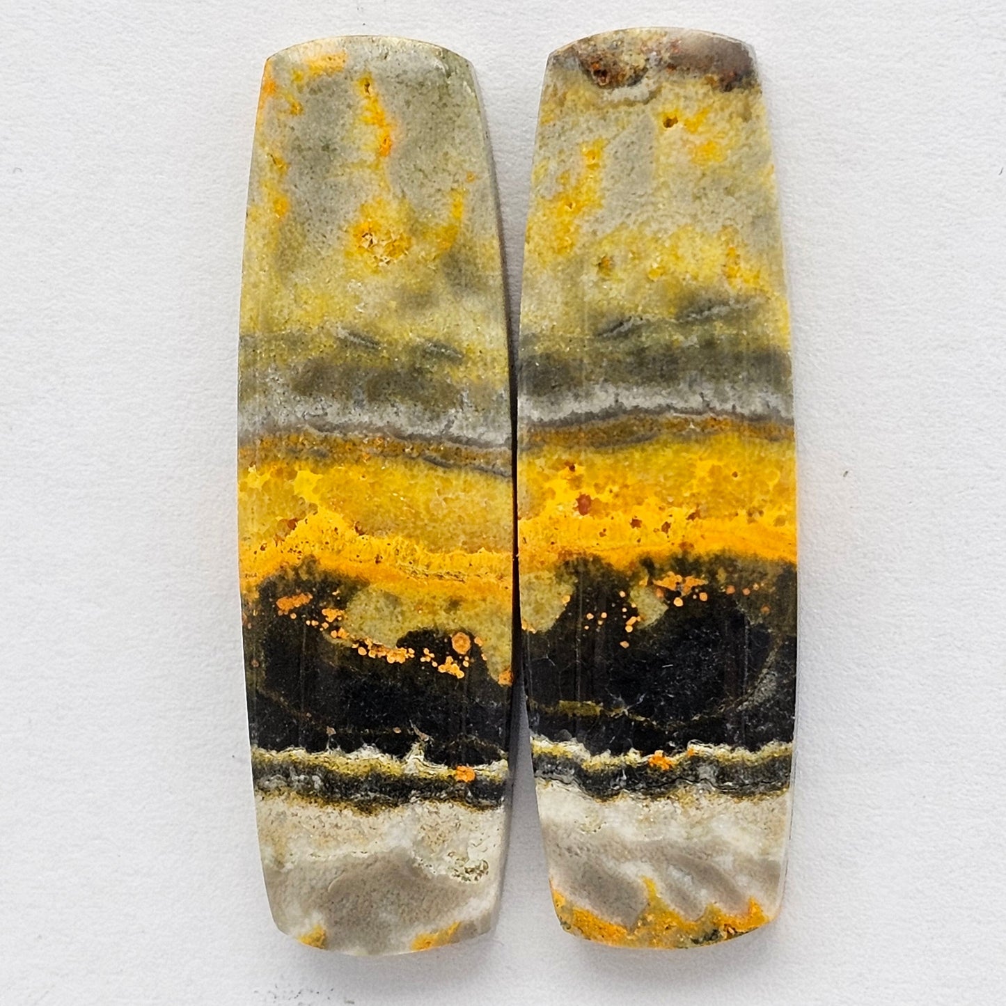 Bumblebee Jasper Cabochon Pair