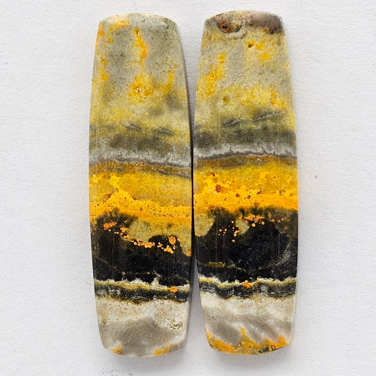 Bumblebee Jasper Cabochon Pair