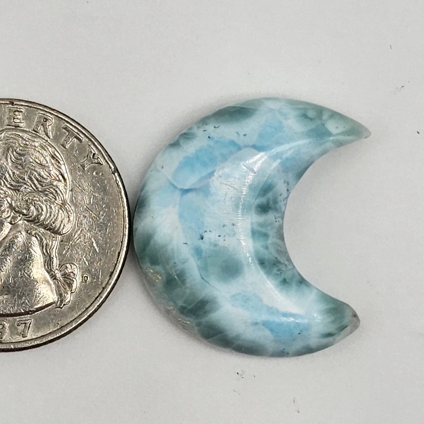 Larimar Moon Cabochon