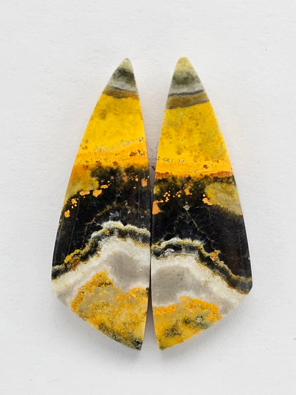 Bumblebee Jasper Cabochon Pair
