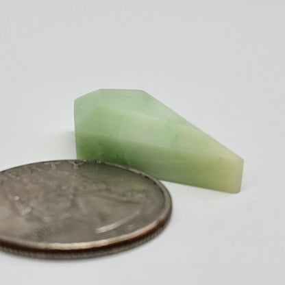 Chrysoprase Long Diamond Cabochon