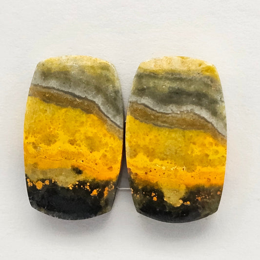 Bumblebee Jasper Cabochon Pair