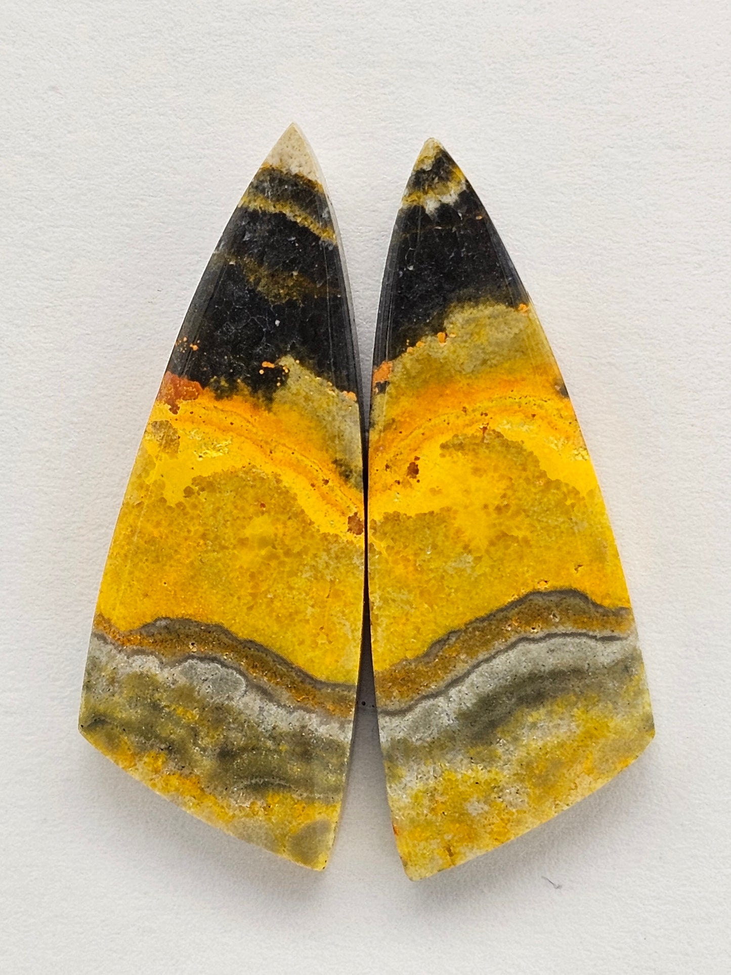 Bumblebee Jasper Cabochon Pair