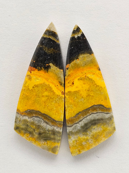 Bumblebee Jasper Cabochon Pair