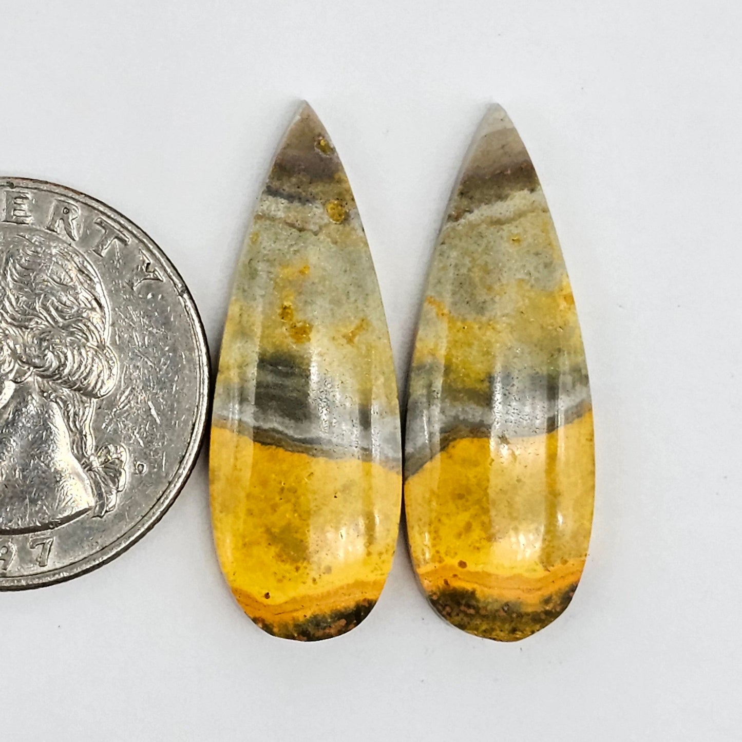 Bumblebee Jasper Cabochon Pair