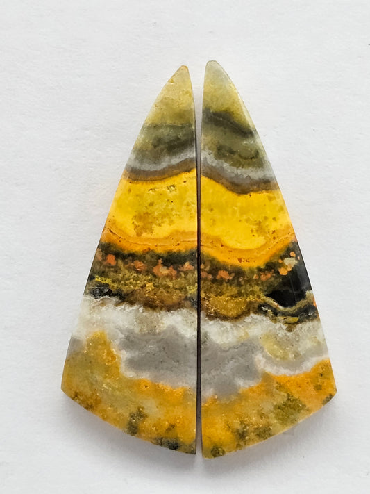 Bumblebee Jasper Cabochon Pair