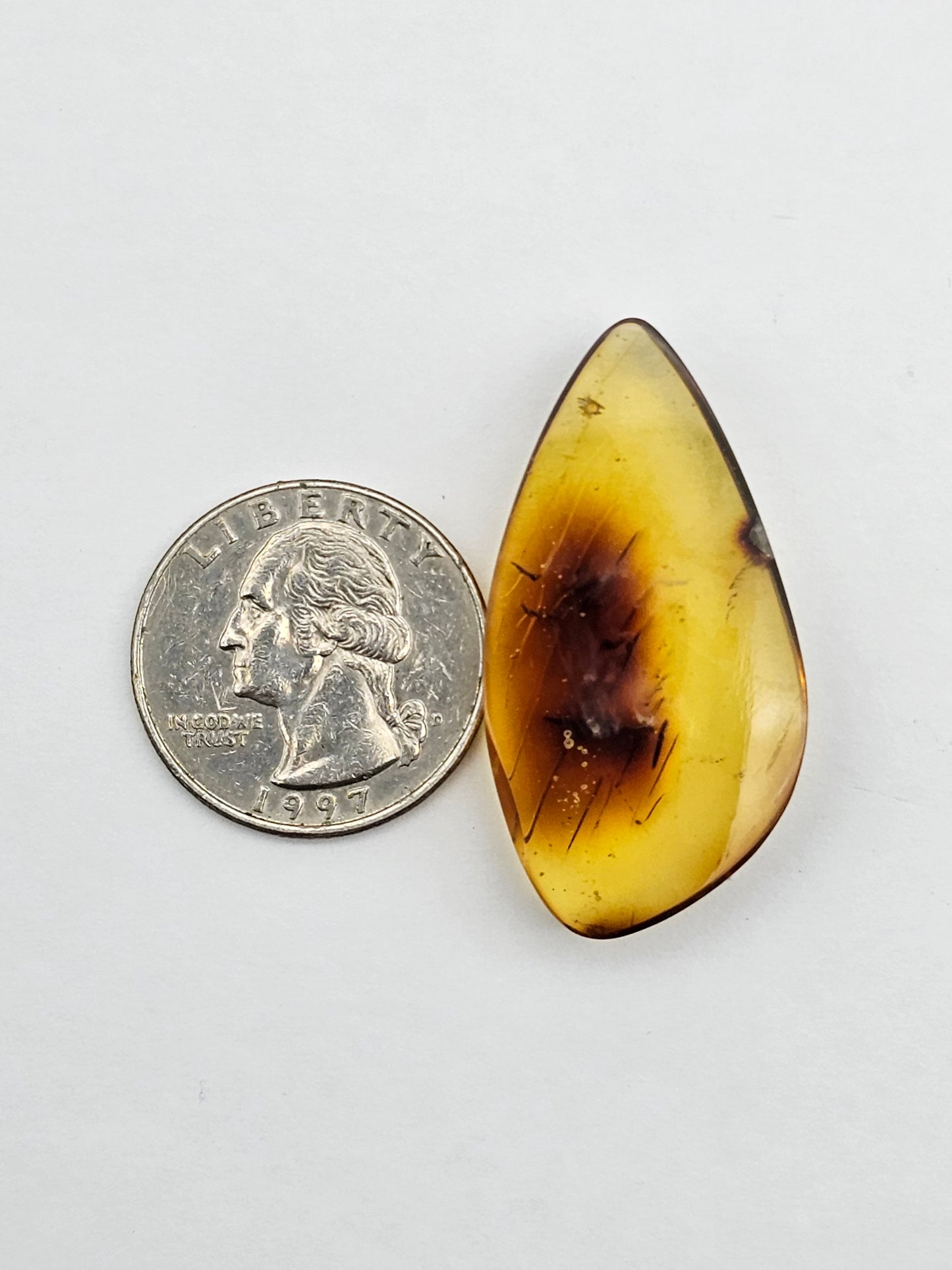 Amber authentic cabochon large