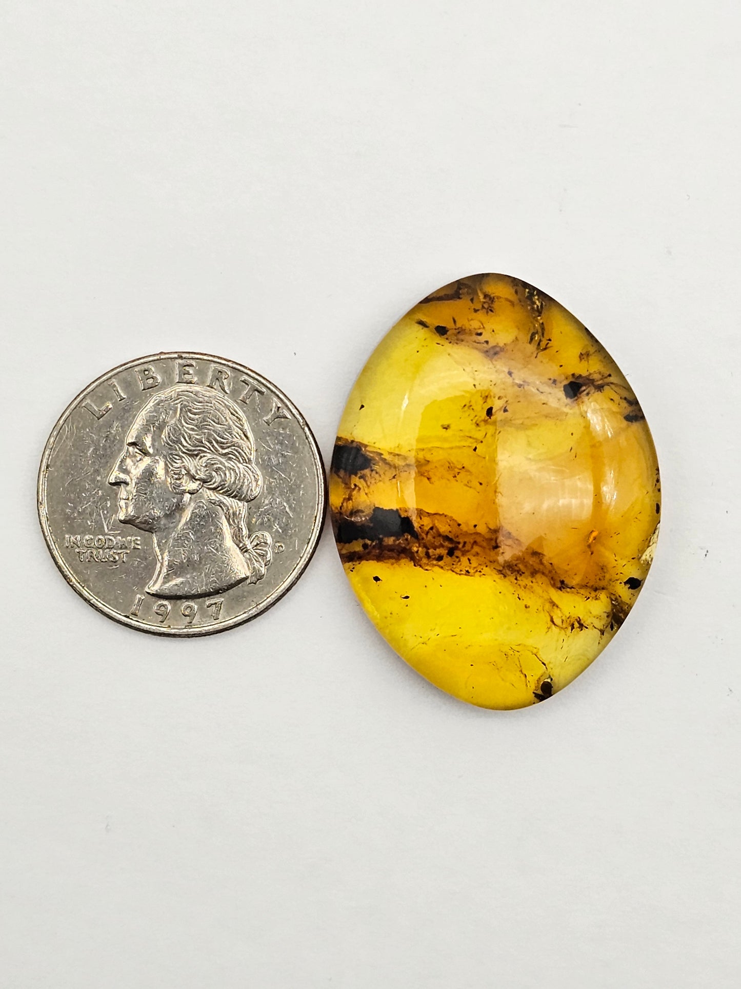 Amber authentic cabochon large