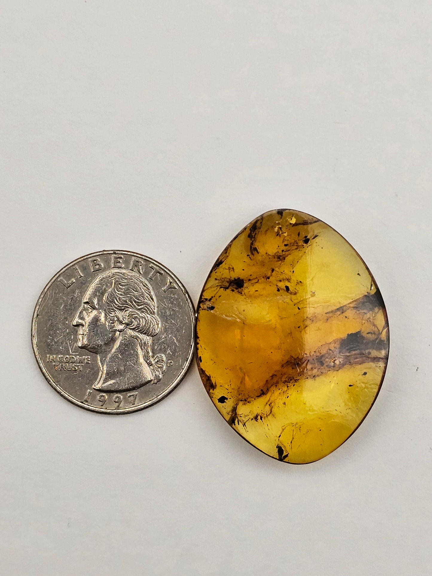 Amber authentic cabochon large
