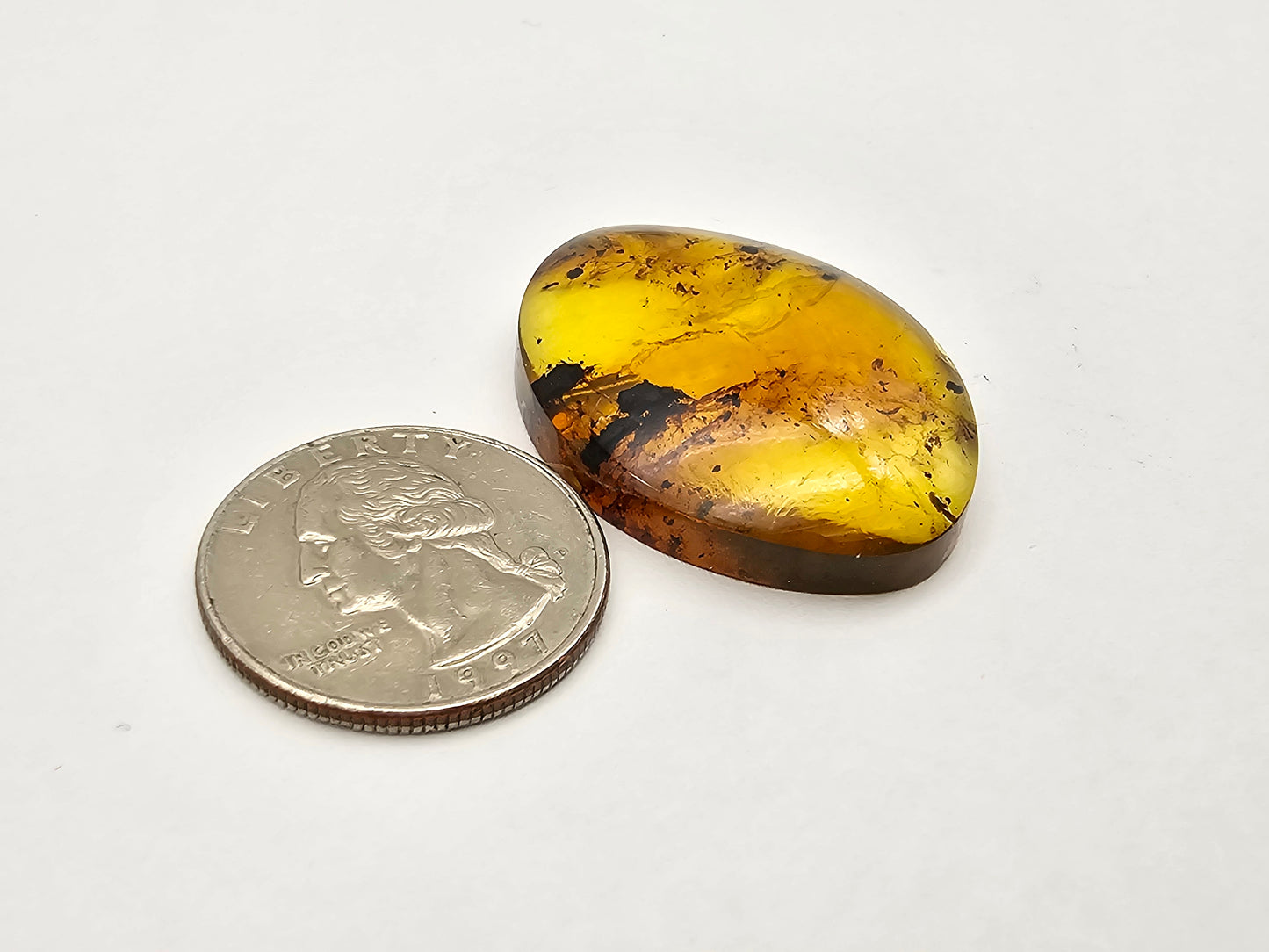 Amber authentic cabochon large