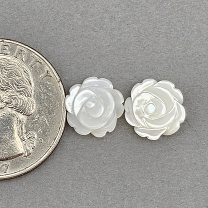Mother of Pearl Flower Cabochon Pair