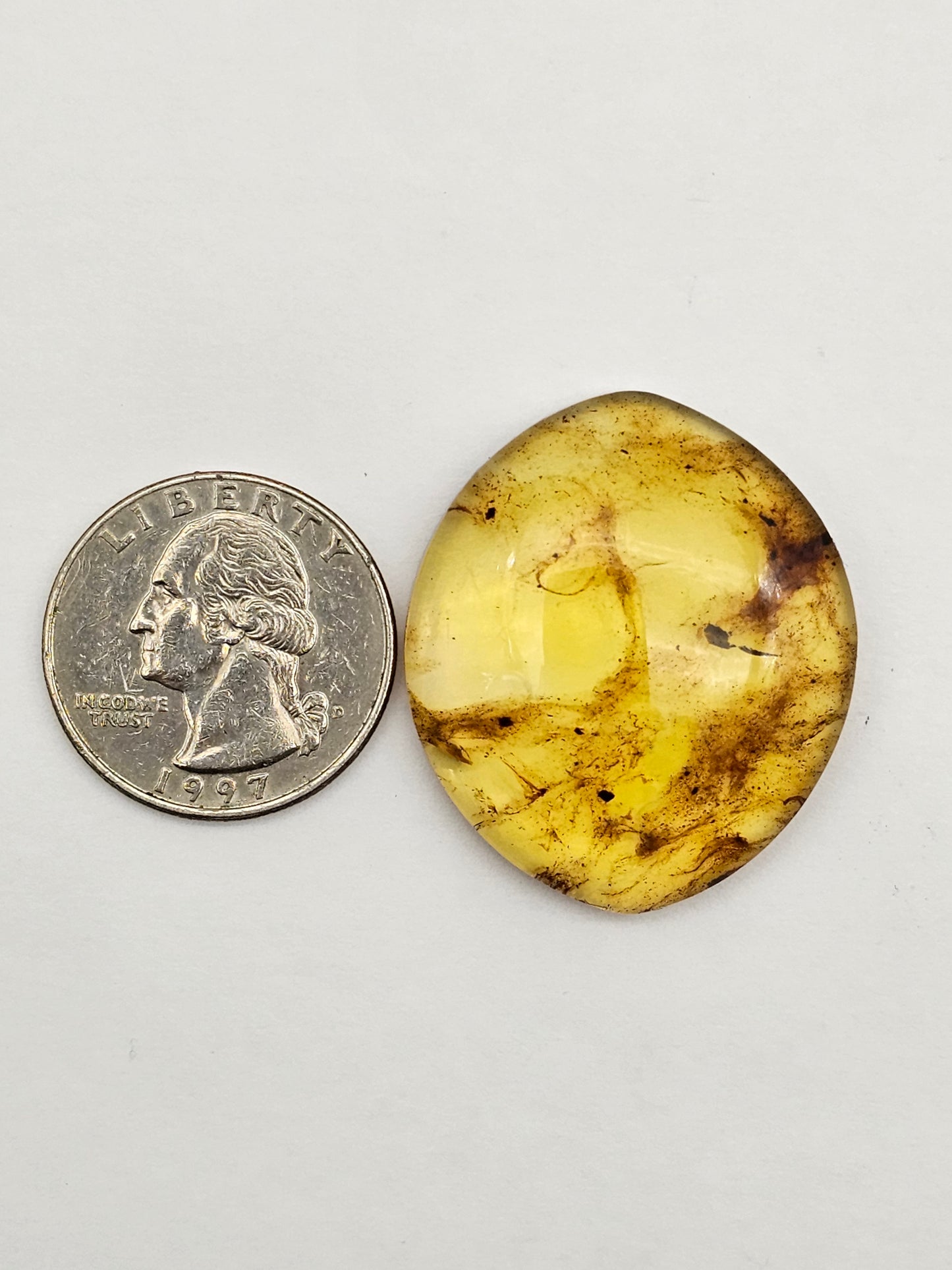 Amber authentic cabochon large