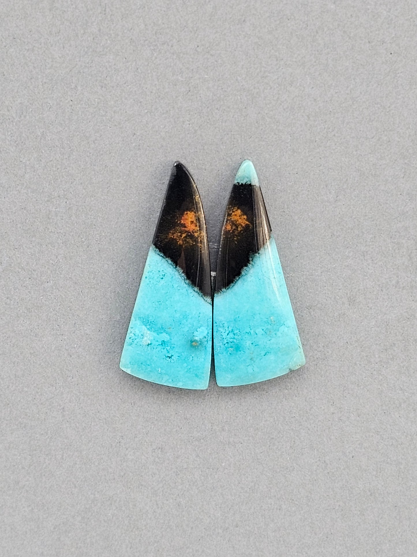 Chysocolla sky blue Cabochon Pair