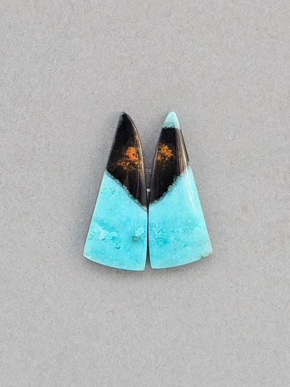 Chysocolla sky blue Cabochon Pair