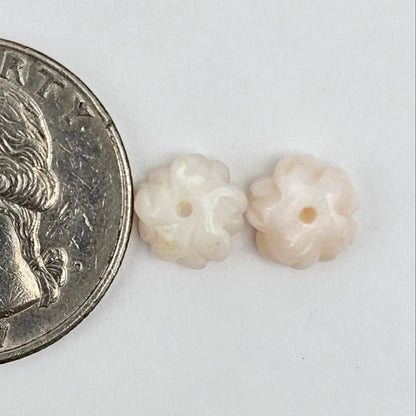 Mother of Pearl Flower Cabochon Pair