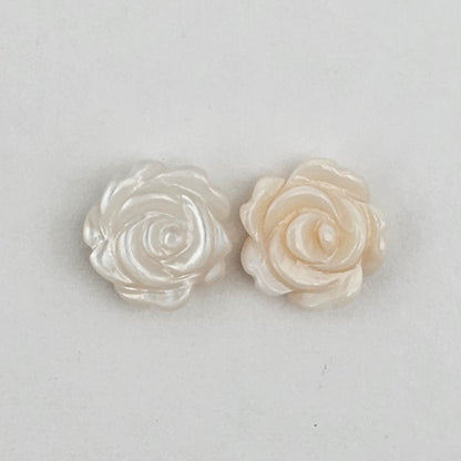 Mother of Pearl Flower Cabochon Pair
