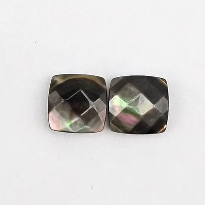 Mother of Pearl Flower Cabochon Pair