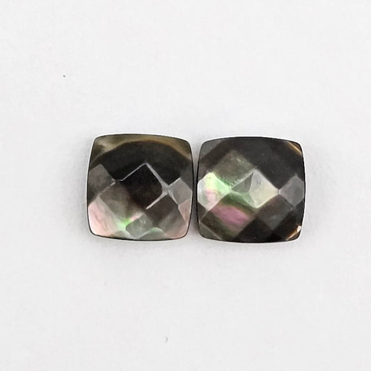 Mother of Pearl Flower Cabochon Pair