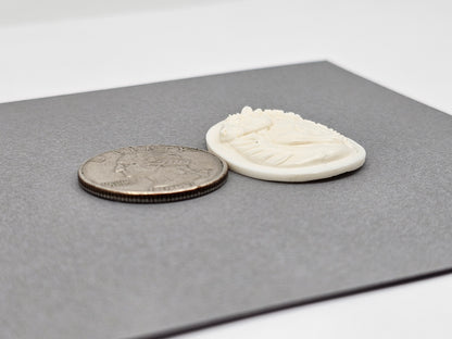 Two Horses Intertwined Bone Carving Cabochon