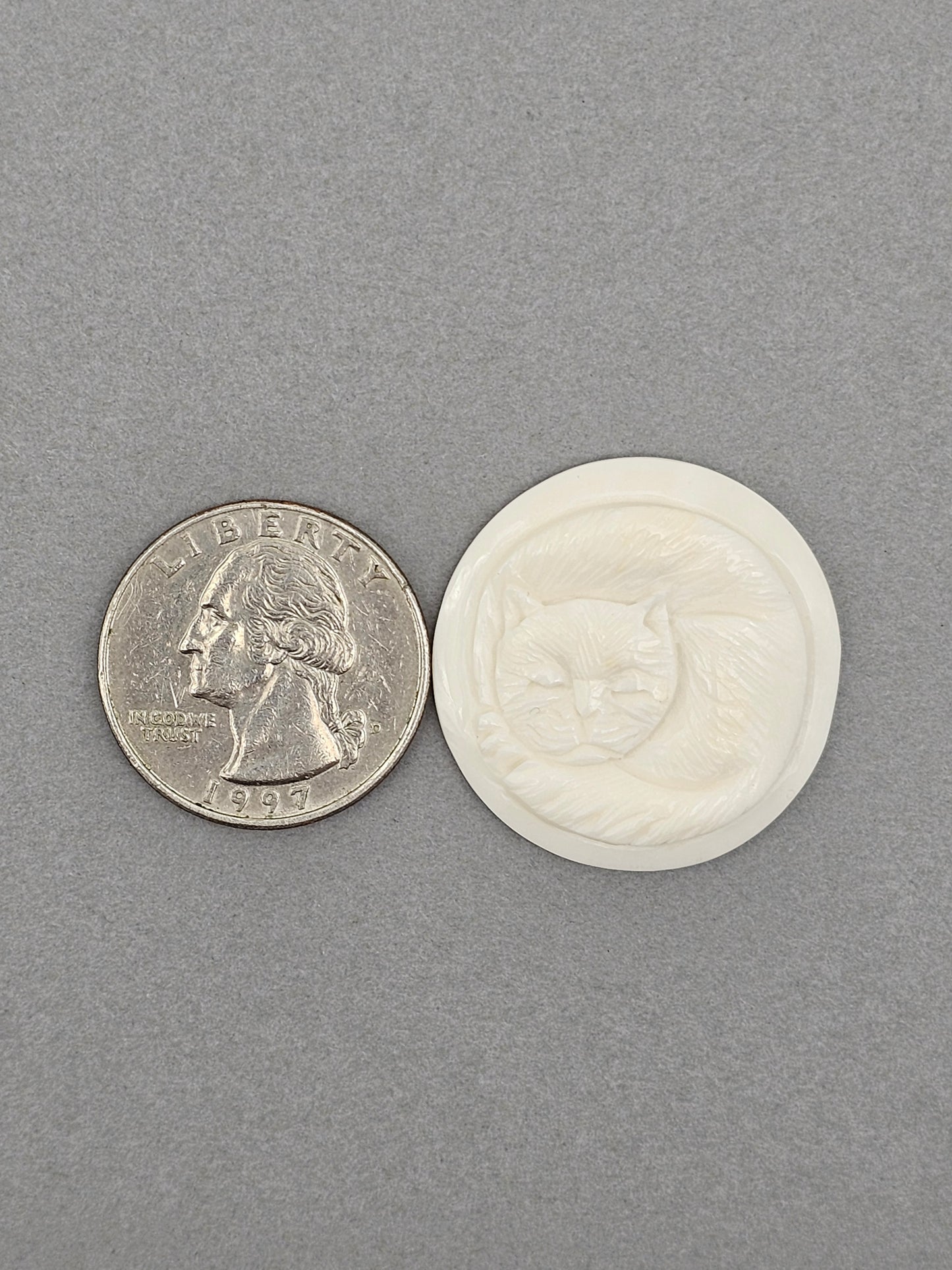Sleeping Cat Bone Carving Cabochon