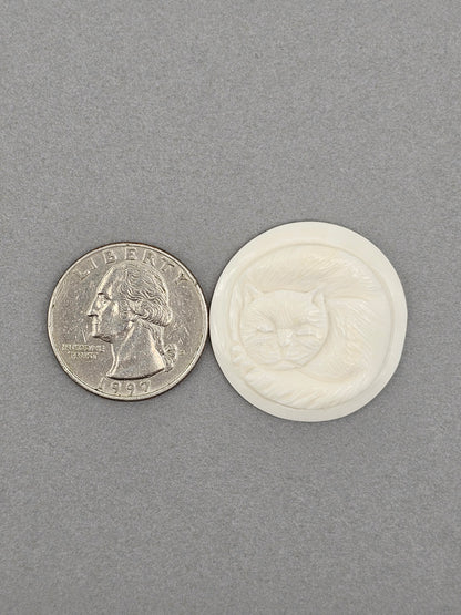 Sleeping Cat Bone Carving Cabochon