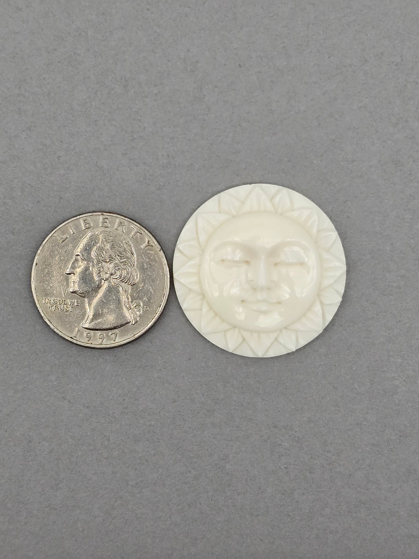 Sun Bone Carving Cabochon