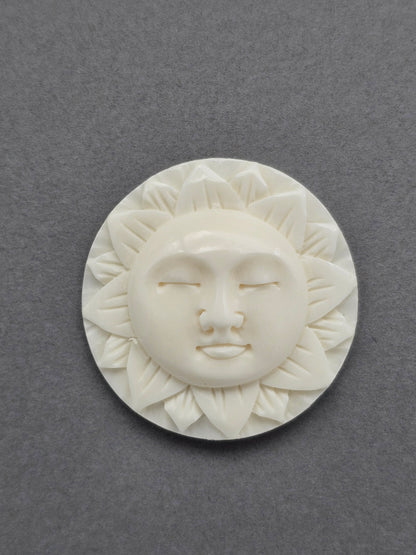 Sun Bone Carving Cabochon