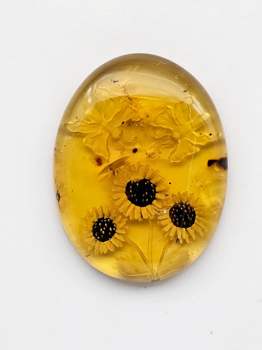 Amber authentic intaglio cabochon large