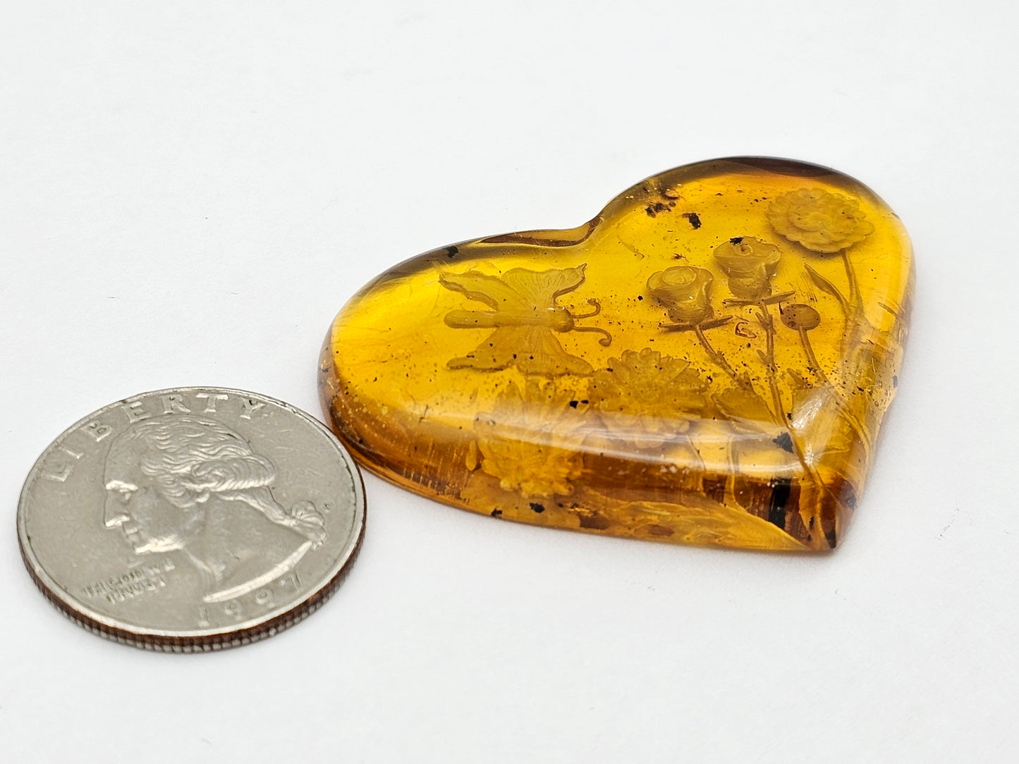 Amber authentic intaglio cabochon large