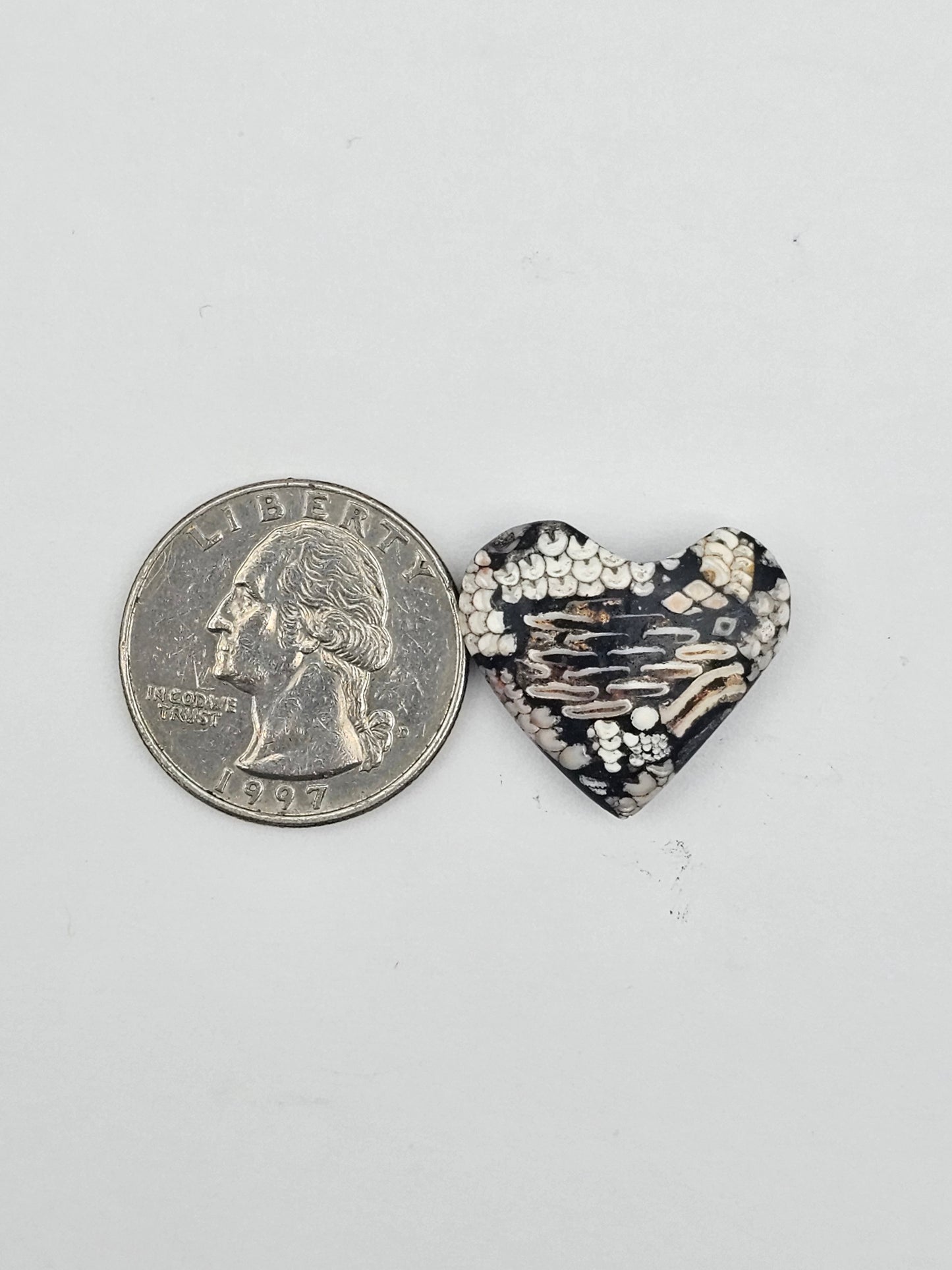 Snake agate heart cabochon